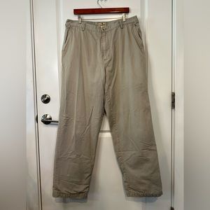 Woolrich Pants Mens 1917 36X34 Khaki Chino Cotton Red Flannel Lined READ